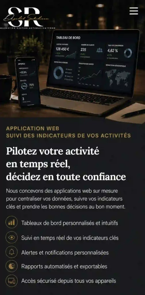 sr digitalsolutions services application web indicateurs activites lorient
