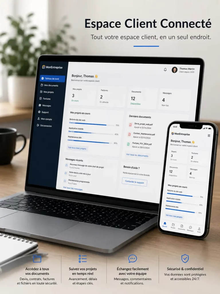 application connecté espace client